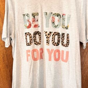 Bella Canvas Light Gray Tee with Floral, Leopard & Coral Text